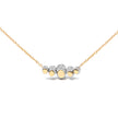 18K Rose Gold 3/4 Cttw Pave Diamonds and Graduated Red Ruby Gemstone Curved Bar Choker Necklace (G-H Color, SI1-SI2 Clarity) - Adjustable up to 14