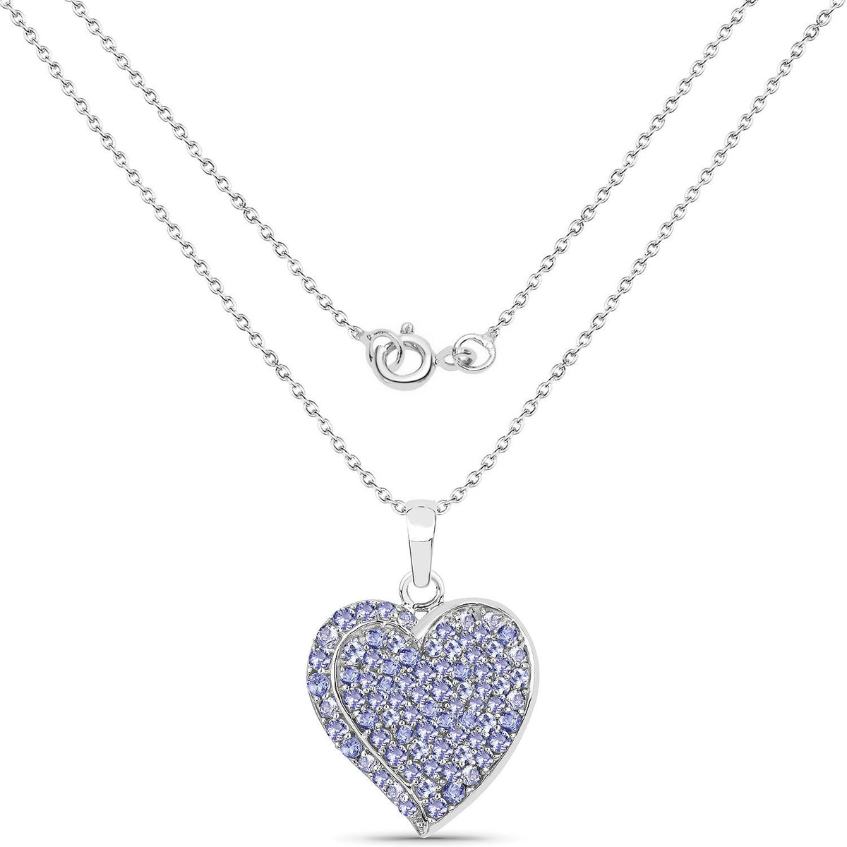 3.97 Carat Genuine Tanzanite .925 Sterling Silver Pendant