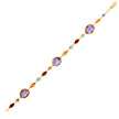 14k Yellow Gold Bracelet with Multi-Colored Stones