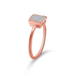 10K Rose Gold 1/3 Cttw Invisible Set Princess Cut Diamond Composite Square Shape Ring for Women (H-I color, I1-I2 clarity) - Size 7
