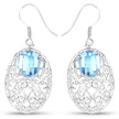 10.72 Carat Genuine Blue Topaz .925 Sterling Silver Earrings