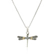 18k Yellow Gold and Sterling Silver Pendant in a Dragonfly Design
