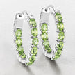 3.40 Carat Genuine Peridot .925 Sterling Silver Earrings