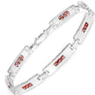 2.52 Carat Genuine Orange Sapphire .925 Sterling Silver Bracelet