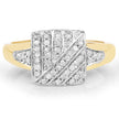 14K Yellow Gold Plated 0.23 Carat Genuine White Diamond .925 Sterling Silver Ring