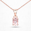 18K Rose Gold Plated 0.70 Carat Genuine Morganite .925 Sterling Silver Pendant