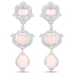 6.97 Carat Genuine Pink Opal and White Topaz .925 Sterling Silver Earrings