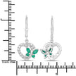 0.44 Carat Genuine Emerald and Created White Sapphire .925 Sterling Silver Earrings