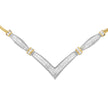 14K Yellow and White Gold 2.00 Cttw Round and Princess-Cut Diamond 'V' Shape Statement Necklace (H-I Color, SI2-I1 Clarity) - 18