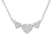 14K White Gold 1.0 Cttw Princess Cut Diamond Three Heart 18