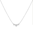 14K White Gold 1.0 Cttw Princess Cut Diamond Three Heart 18