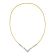 14K Yellow and White Gold 2.0 Cttw Princess Cut Diamond Flared and X-Station V Shaped 18â€ Franco Chain Statement Necklace (H-I Color, SI2-I1 Clarity)