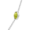14K White Gold Bezel Set Mixed Gemstone 7 Station Adjustable 18
