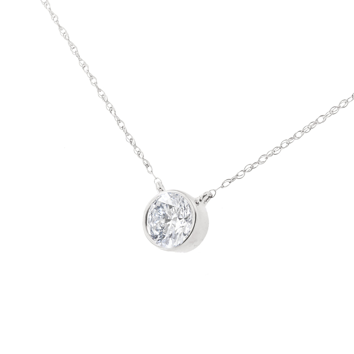 .925 Sterling Silver 1/2 Cttw Diamond Bezel 18