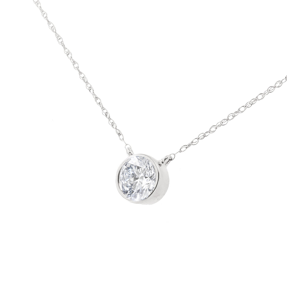 .925 Sterling Silver 1/2 Cttw Diamond Bezel 18