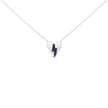 .925 Sterling Silver Blue Diamond Broken Heart Pendant Necklace (H-I Color, I1-I2 Clarity) - 18