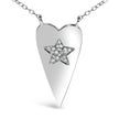 .925 Sterling Silver Diamond Heart with Star Pendant Necklace