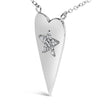 .925 Sterling Silver Diamond Heart with Star Pendant Necklace