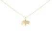 10K Yellow Gold 1/5 Cttw Diamond Elephant Pendant Necklace