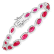 9.00 Carat Genuine Ruby 14K White Gold Bracelet - Bracelets - Custom Crafting Alliance, LLC