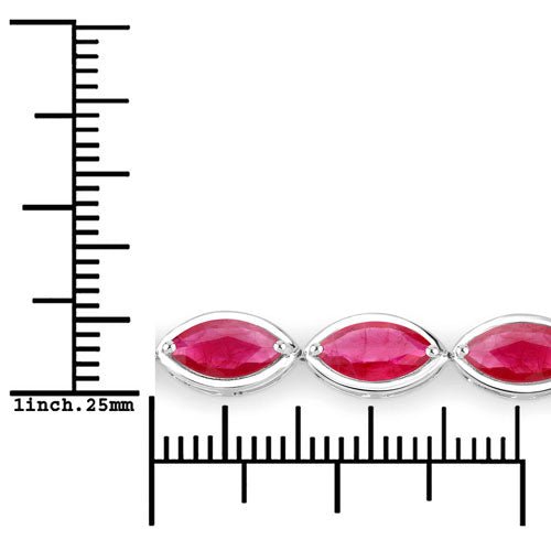 9.00 Carat Genuine Ruby 14K White Gold Bracelet - Bracelets - Custom Crafting Alliance, LLC