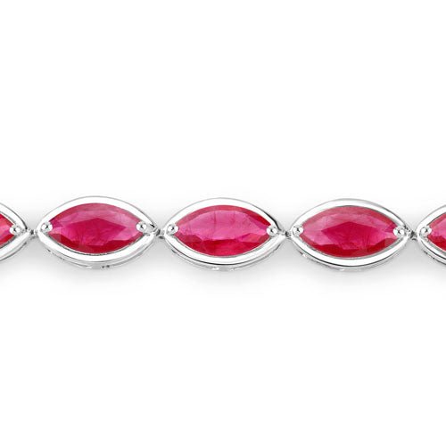 9.00 Carat Genuine Ruby 14K White Gold Bracelet - Bracelets - Custom Crafting Alliance, LLC