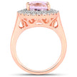 5.48 Carat Genuine Kunzite and White Topaz .925 Sterling Silver Ring