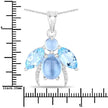 9.06 Carat Genuine Blue Topaz and White Topaz .925 Sterling Silver Pendant - Pendants - Custom Crafting Alliance, LLC