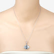 9.06 Carat Genuine Blue Topaz and White Topaz .925 Sterling Silver Pendant - Pendants - Custom Crafting Alliance, LLC
