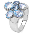 3.56 Carat Genuine Blue Topaz .925 Sterling Silver Cluster Ring