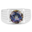 4.75 Carat Genuine Mystic Topaz .925 Sterling Silver Ring