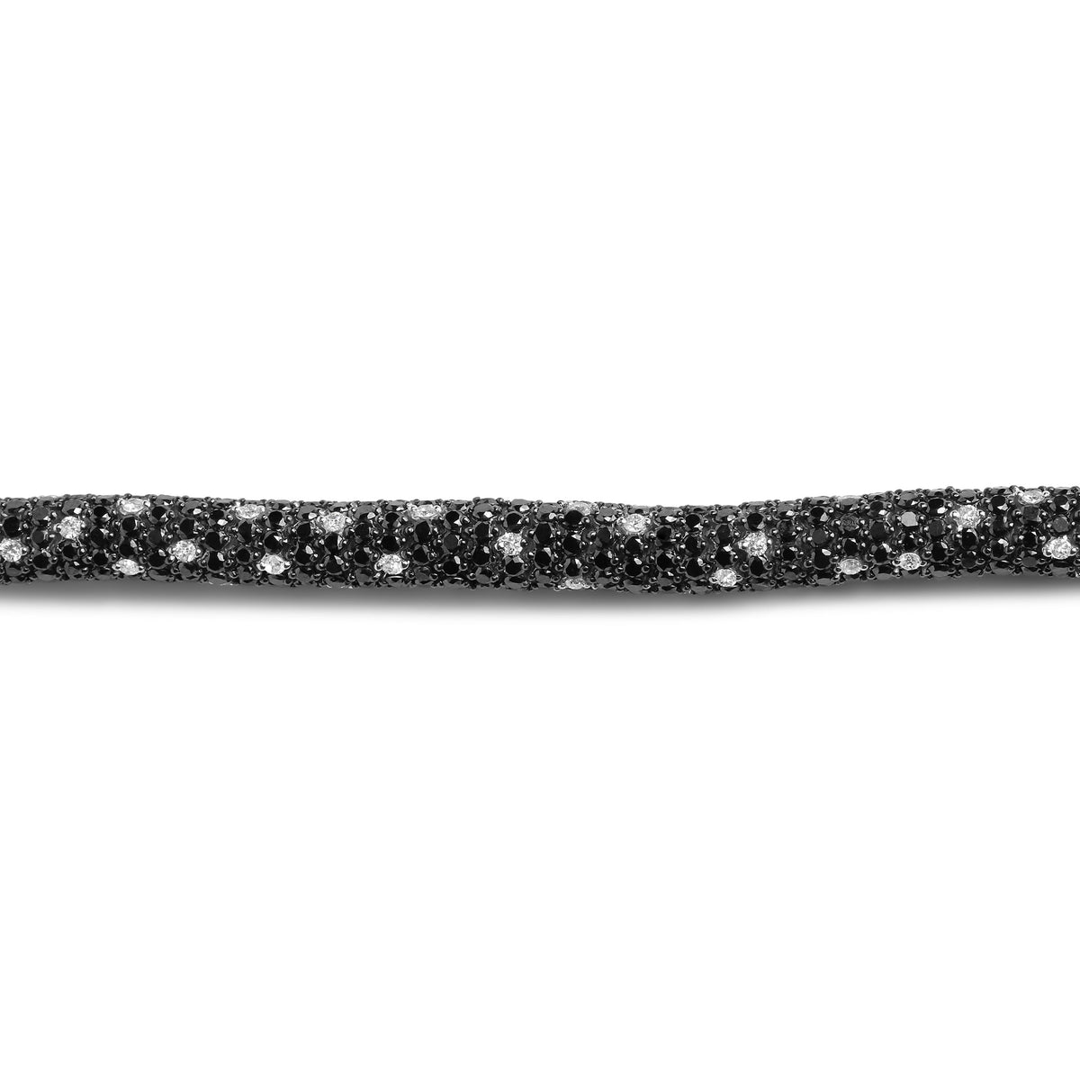 18K White Gold 20.0 Cttw Black and White Pave Set Diamond Eternity Snake Skin Style Tennis Bracelet (Black and G-H Color, SI1-SI2 Clarity) - Size 7
