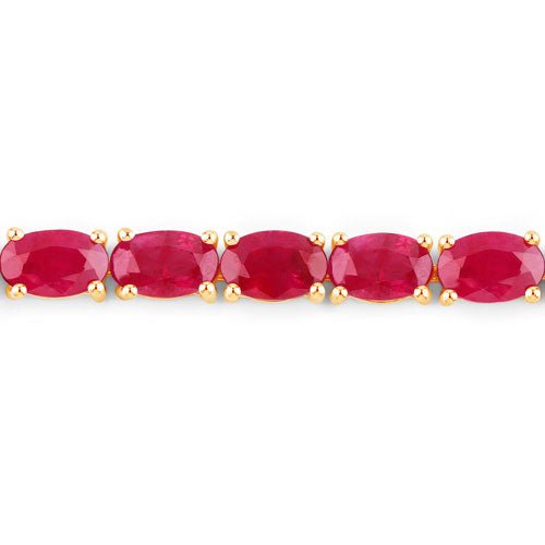 9.18 Carat Genuine Ruby 10K Yellow Gold Bracelet - Bracelets - Custom Crafting Alliance, LLC