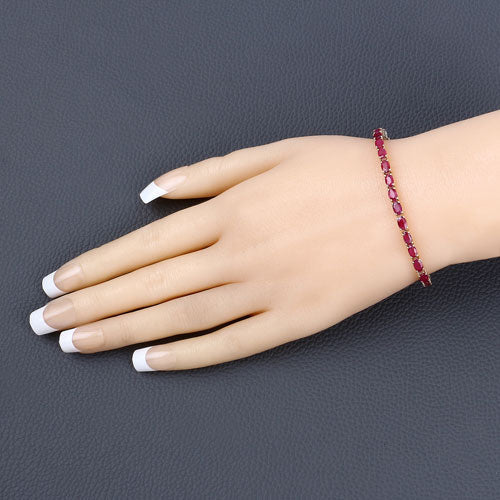 9.18 Carat Genuine Ruby 10K Yellow Gold Bracelet - Bracelets - Custom Crafting Alliance, LLC