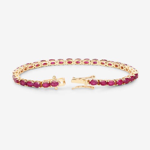 9.18 Carat Genuine Ruby 10K Yellow Gold Bracelet - Bracelets - Custom Crafting Alliance, LLC