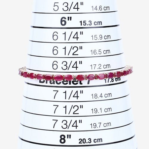 9.18 Carat Genuine Ruby 10K Yellow Gold Bracelet - Bracelets - Custom Crafting Alliance, LLC