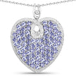 6.17 Carat Genuine Tanzanite .925 Sterling Silver Pendant