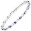 3.12 Carat Genuine Tanzanite .925 Sterling Silver Bracelet