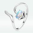 925 Sterling Silver 0.8 Carat Genuine Moonstone Ring for Women - Rings - Custom Crafting Alliance, LLC