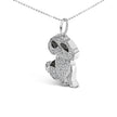 .925 Sterling Silver 1 1/4 Cttw Diamond Shih Tzu Dog Pendant Necklace 18 inch (Black and I-J Color, I2-I3 Clarity) - Necklaces - Custom Crafting Alliance, LLC