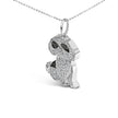 .925 Sterling Silver 1 1/4 Cttw Diamond Shih Tzu Dog Pendant Necklace 18 inch (Black and I-J Color, I2-I3 Clarity) - Necklaces - Custom Crafting Alliance, LLC