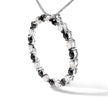 .925 Sterling Silver 1 3/4 Cttw Alternating Black and White Diamond Open Circle Hoop Pendant Necklace (H-I Color, I2-I3 Clarity) - 18