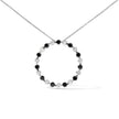 .925 Sterling Silver 1 3/4 Cttw Alternating Black and White Diamond Open Circle Hoop Pendant Necklace (H-I Color, I2-I3 Clarity) - 18