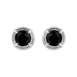 .925 Sterling Silver 1 cttw Treated Black Diamond Modern 4-Prong Solitaire Milgrain Stud Earrings (Black Color, I1-I2 Clarity) - Earrings - Custom Crafting Alliance, LLC