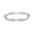 .925 Sterling Silver 1.0 Cttw Diamond Infinity Loop and Swirl Link Bracelet (I-J Color, I2-I3 Clarity) - 7.25