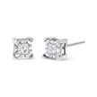 .925 Sterling Silver 1.0 Cttw Miracle Set Princess-cut Diamond Solitaire Stud Earrings (H-I Color, I2-I3 Clarity) - Earrings - Custom Crafting Alliance, LLC