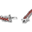 .925 Sterling Silver 10.0 Cttw Created Orange Garnet Tennis Bracelet - 7.25