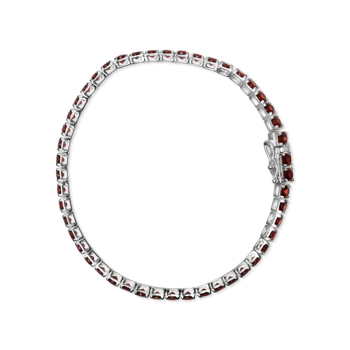 .925 Sterling Silver 10.0 Cttw Created Orange Garnet Tennis Bracelet - 7.25