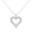 .925 Sterling Silver 1.00 Cttw Diamond Heart 18