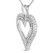 .925 Sterling Silver 1.00 Cttw Lab-Grown Diamond Open Heart Pendant Necklace (F-G Color, VS1-VS2 Clarity) - 18